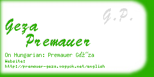 geza premauer business card